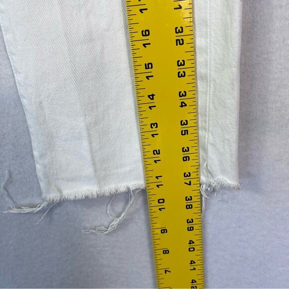 7 For All Mankind Jeans Womens 24 Easy White Straight Ankle floral Embroidery - Picture 8 of 16